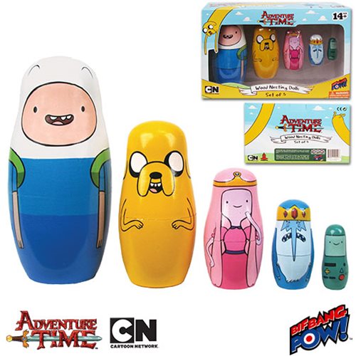 Adventure Time Wood Nesting Dolls Set of 5, Not Mint